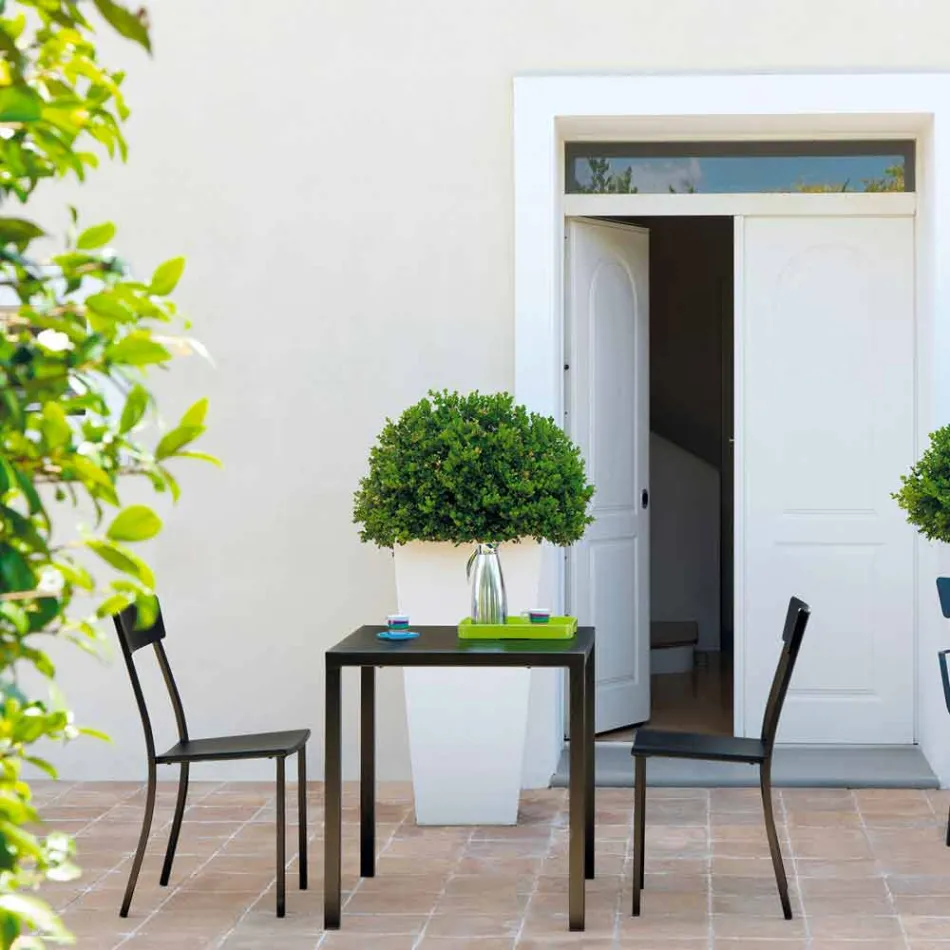 Chaise d'extérieur empilable en métal peint Made in Italy, 4 pièces - Tulle Viadurini