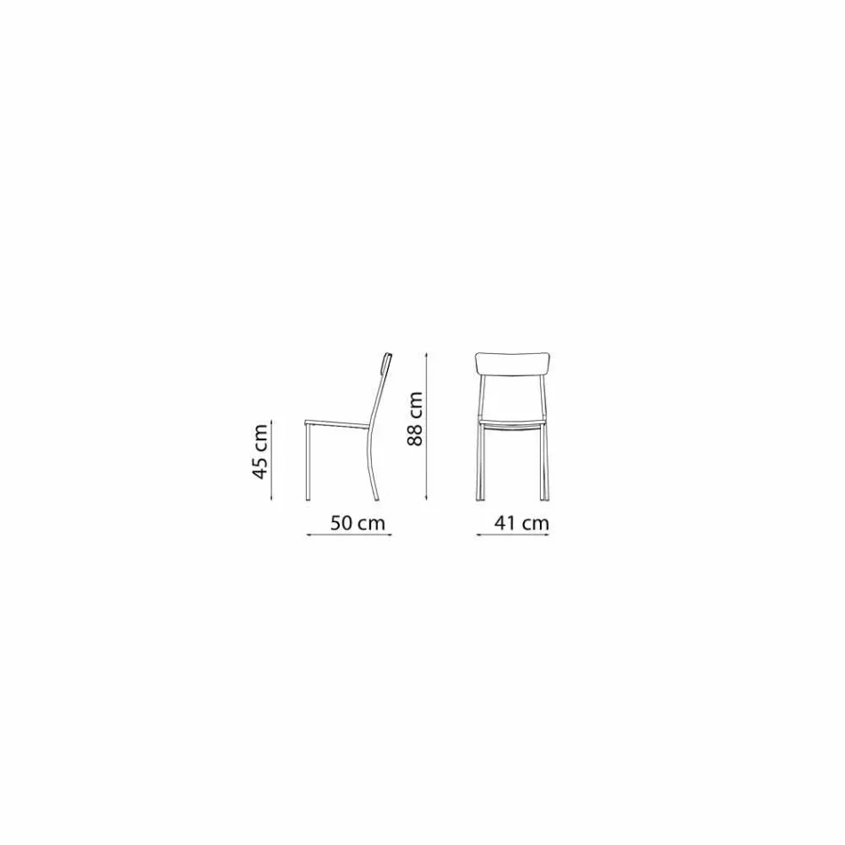 Chaise d'extérieur empilable en métal peint Made in Italy, 4 pièces - Tulle Viadurini