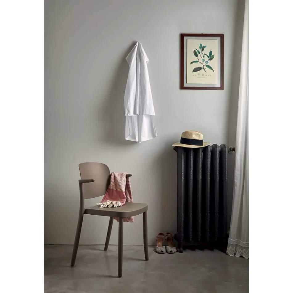 Chaise d'extérieur empilable en polypropylène Made in Italy, 4 pièces - Bertina Viadurini