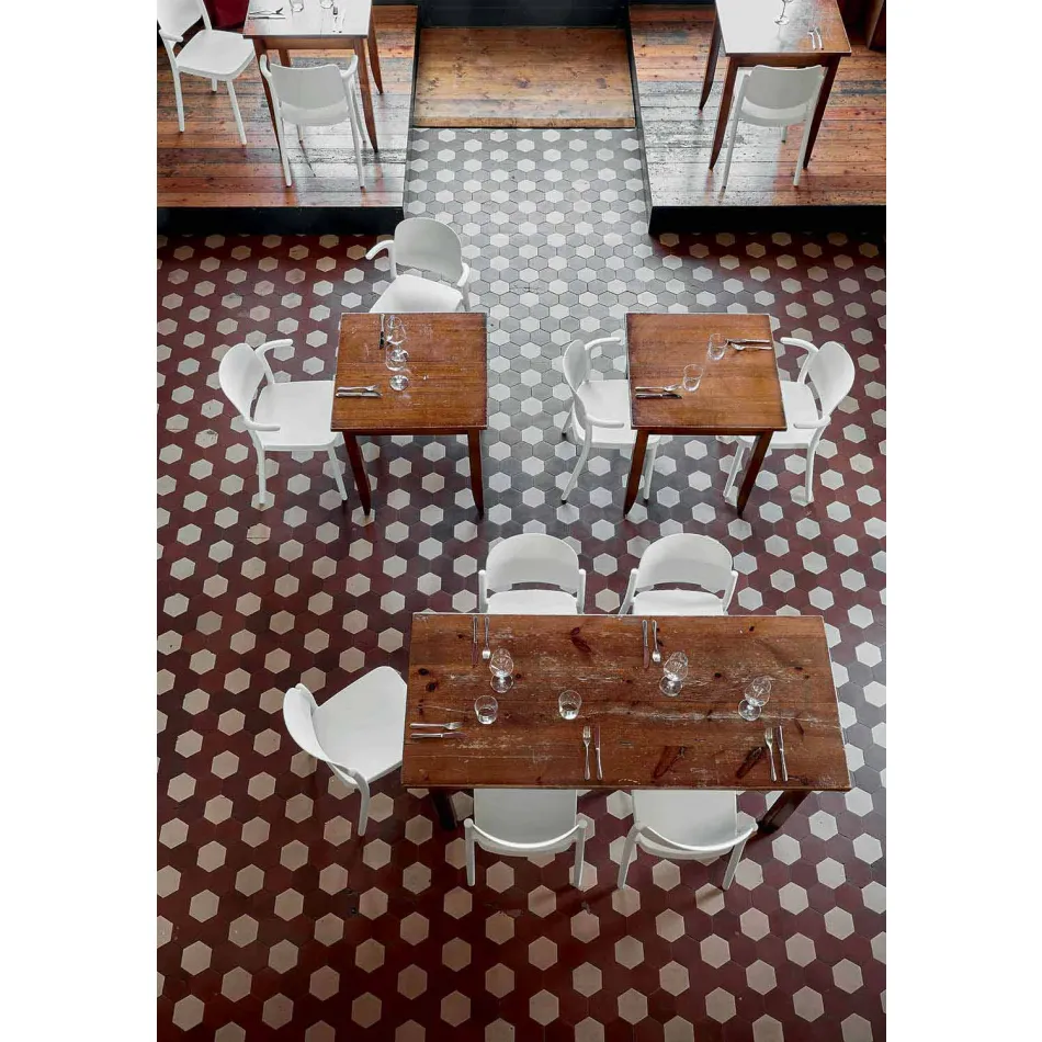 Chaise d'extérieur empilable en polypropylène Made in Italy, 4 pièces - Bertina Viadurini