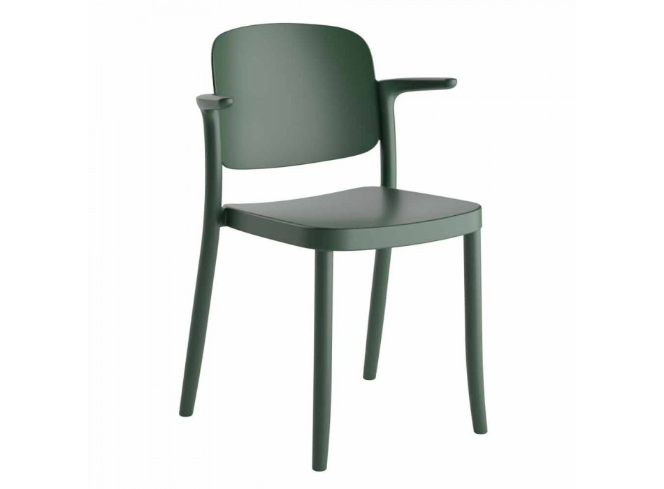 Chaise d'extérieur empilable en polypropylène Made in Italy, 4 pièces - Bertina Viadurini