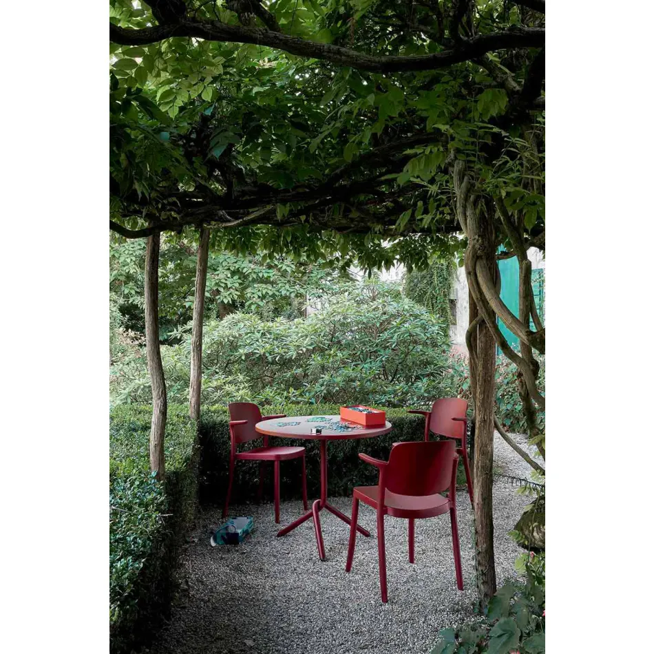 Chaise d'extérieur empilable en polypropylène Made in Italy, 4 pièces - Bertina Viadurini