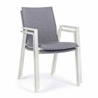 Chaise d'extérieur empilable en tissu et aluminium, 4 pièces - Kyo Viadurini