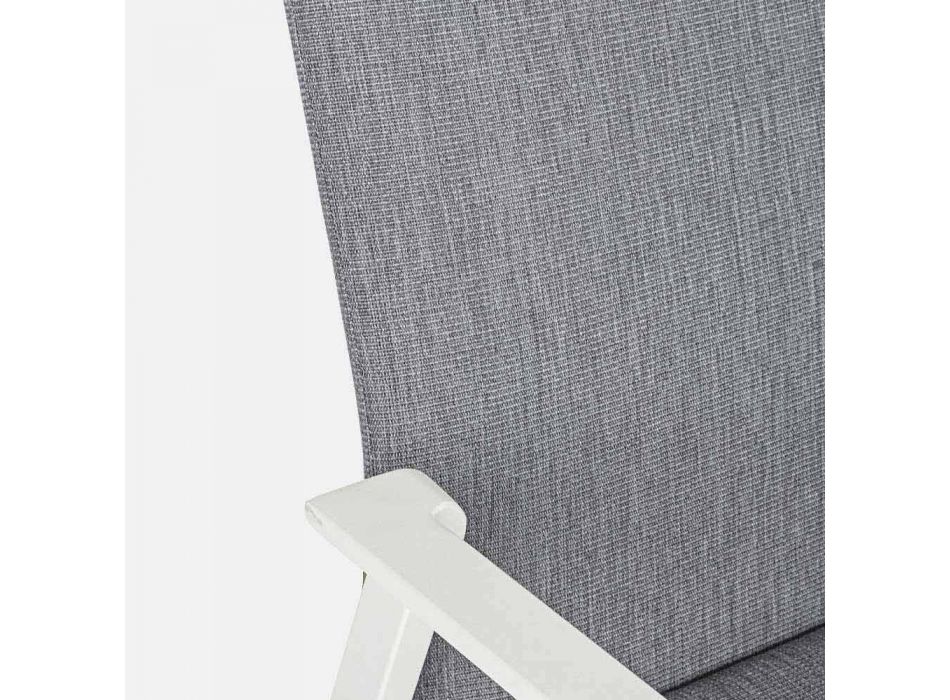 Chaise d'extérieur empilable en tissu et aluminium, 4 pièces - Kyo Viadurini