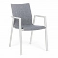 Chaise d'extérieur empilable en tissu et aluminium, 4 pièces - Kyo
