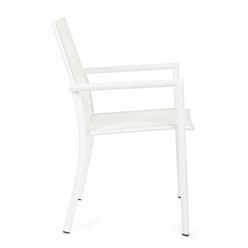 Chaise d'extérieur en aluminium avec accoudoirs Homemotion - Casper Design Viadurini