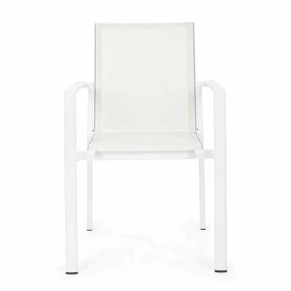 Chaise d'extérieur en aluminium avec accoudoirs Homemotion - Casper Design Viadurini