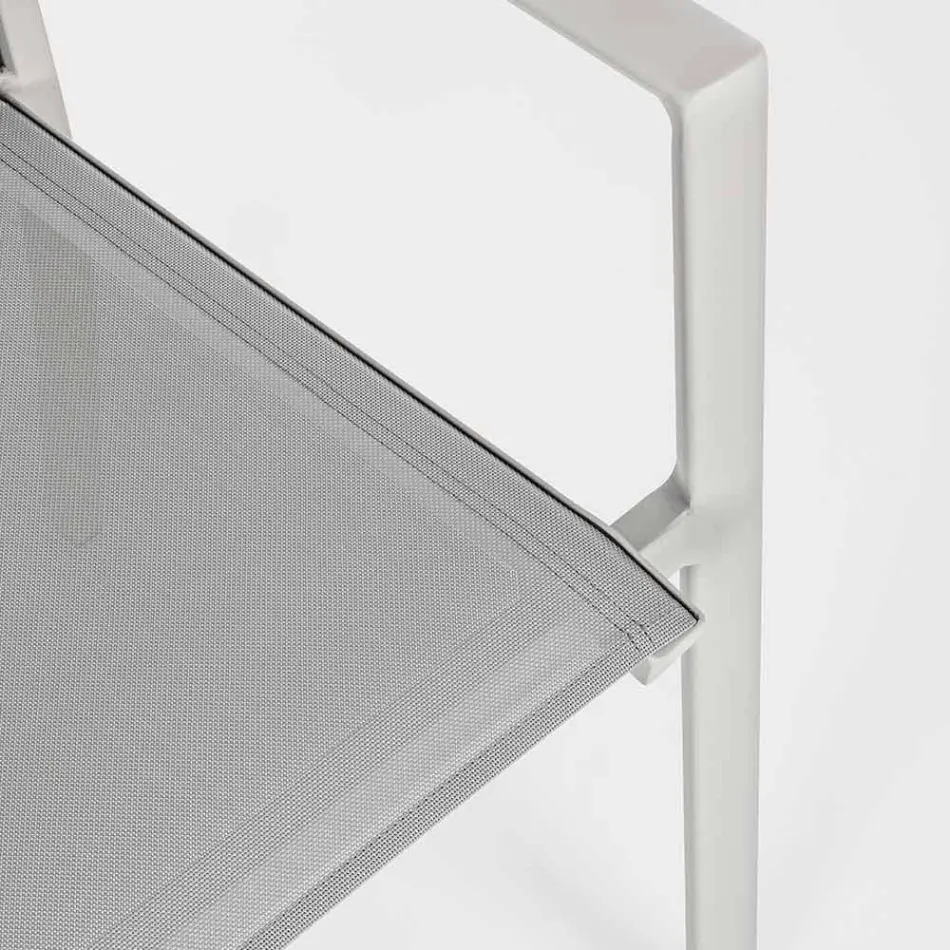 Chaise d'extérieur en aluminium avec accoudoirs Homemotion - Casper Design Viadurini