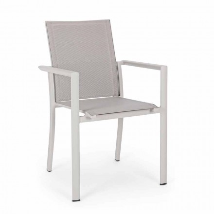 Chaise d'extérieur en aluminium avec accoudoirs Homemotion - Casper Design Viadurini