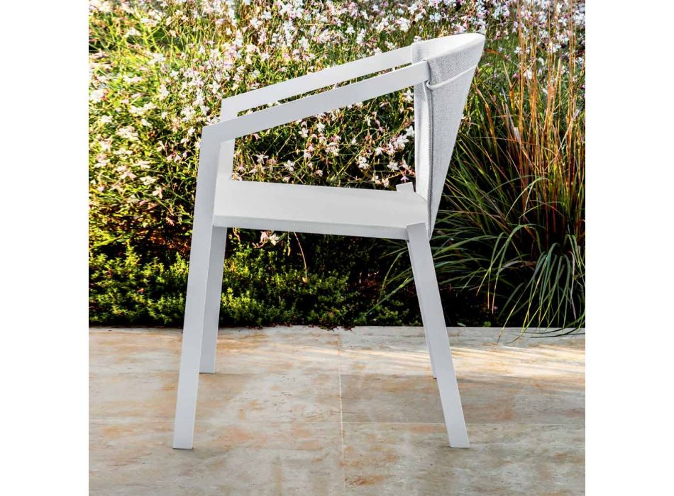 Chaise d'extérieur en aluminium avec ou sans coussin, haute qualité, 4 pcs - Filomena Viadurini