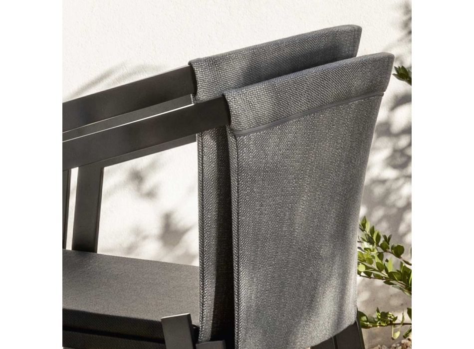 Chaise d'extérieur en aluminium avec ou sans coussin, haute qualité, 4 pcs - Filomena Viadurini