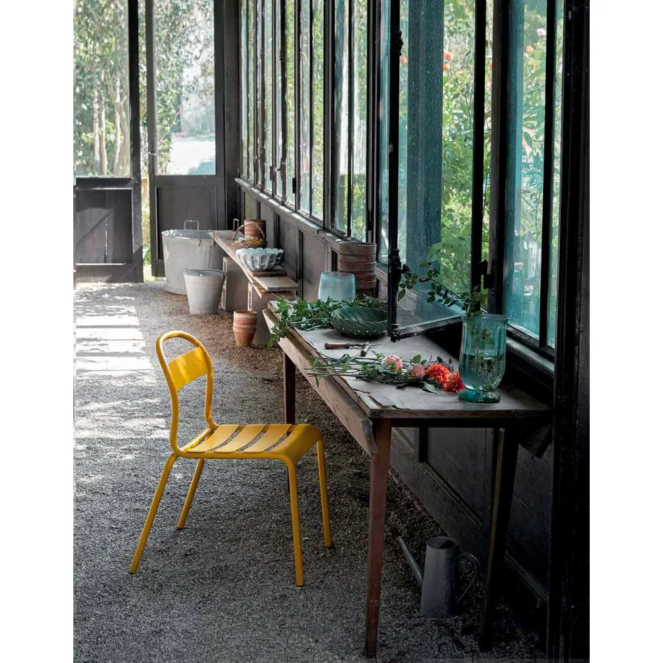 Chaise d'extérieur empilable en aluminium Made in Italy, 4 pièces - Ulyssa Viadurini