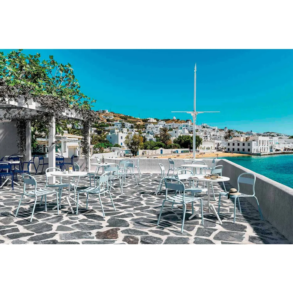 Chaise d'extérieur empilable en aluminium Made in Italy, 4 pièces - Ulyssa Viadurini