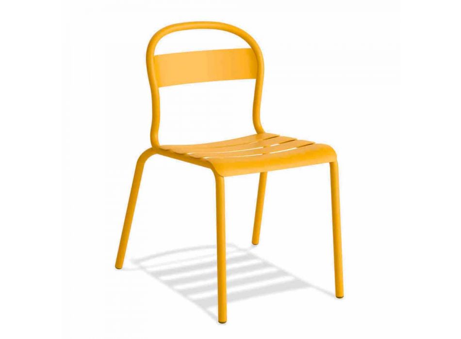 Chaise d'extérieur empilable en aluminium Made in Italy, 4 pièces - Ulyssa Viadurini