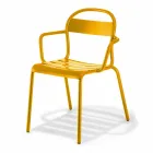 Chaise d'extérieur empilable en aluminium Made in Italy, 4 pièces - Ulyssa Viadurini