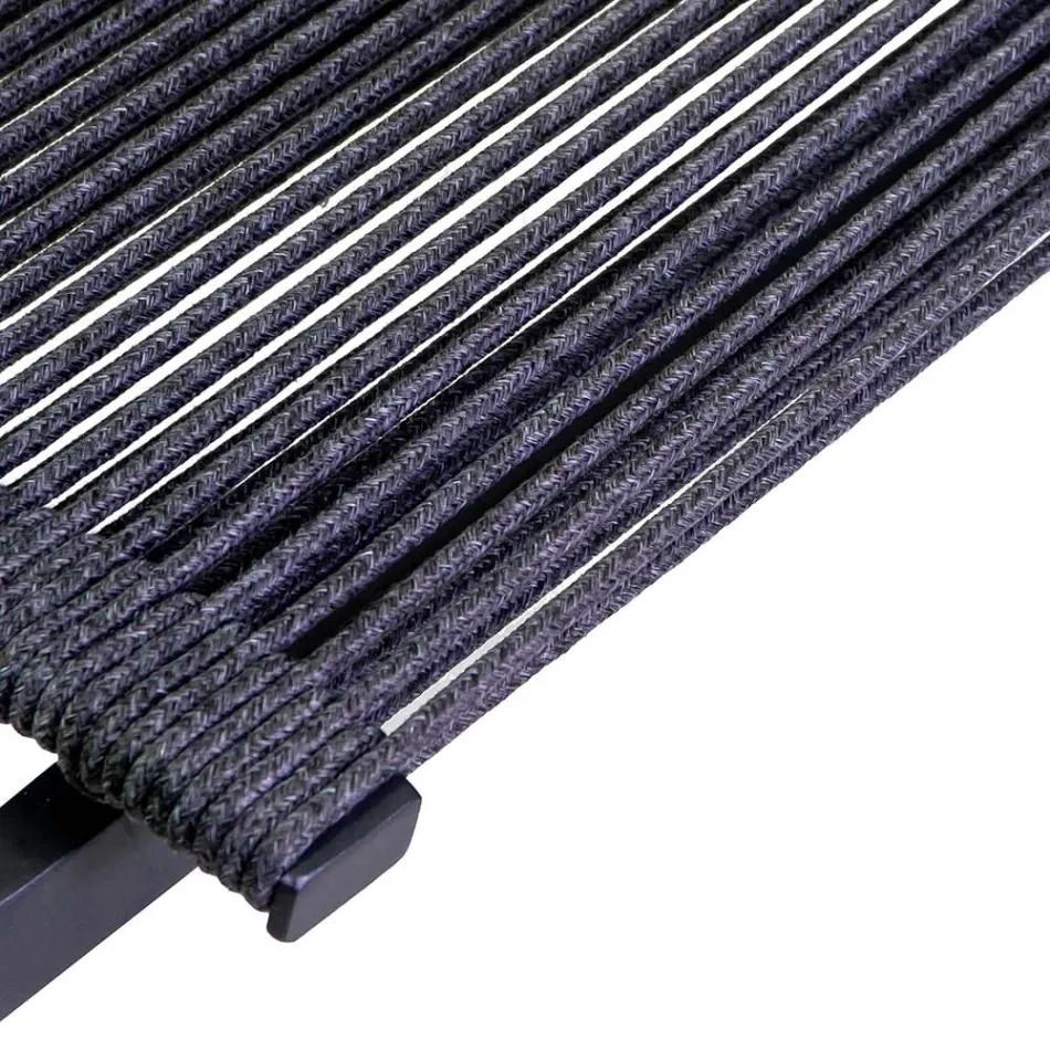 Chaise d'extérieur en aluminium, assise et dossier en corde - détail Viadurini