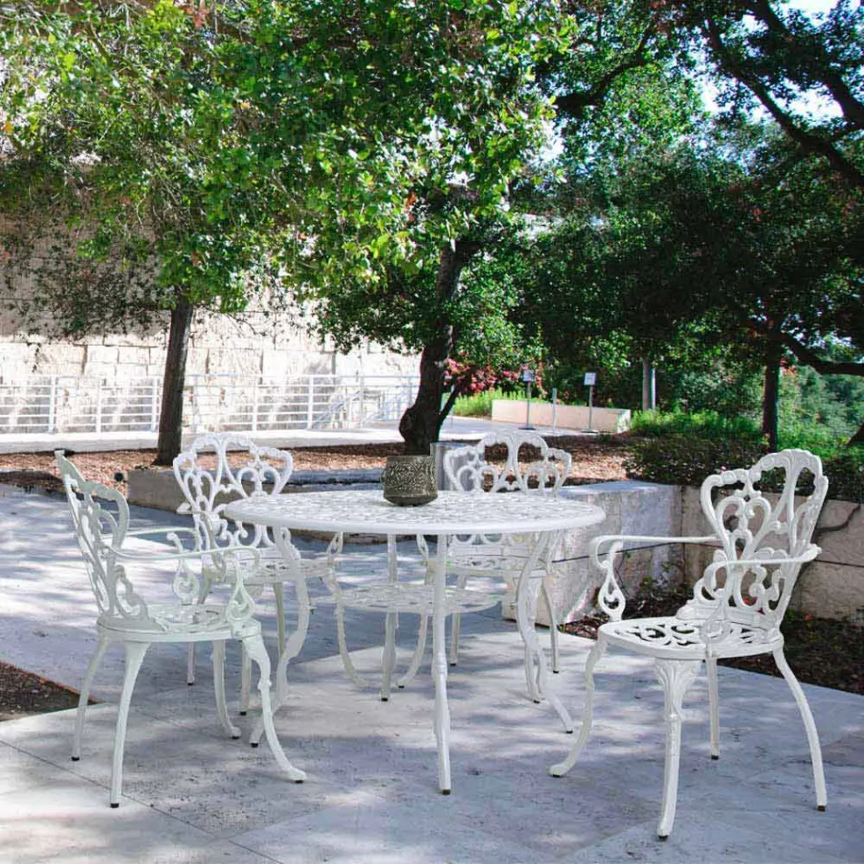 Chaise d'extérieur en aluminium peint finition mate, 2 pièces - Casiro Viadurini