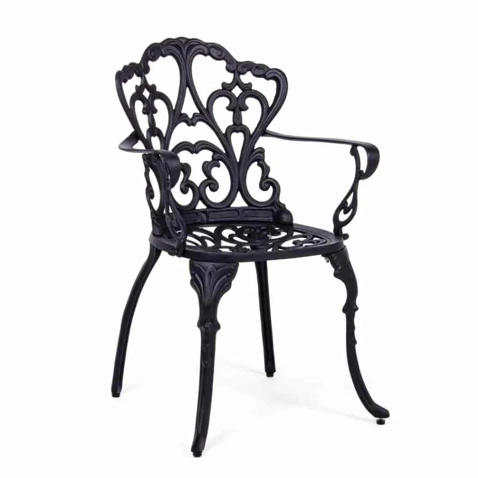 Chaise d'extérieur en aluminium peint finition mate, 2 pièces - Casiro Viadurini