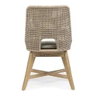 Chaise d'extérieur en corde et tissu avec piètement en teck, Homemotion 2 pièces - Lesya Viadurini