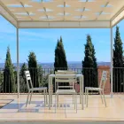 Chaise d'Extérieur en Fer Peint Blanc Perle Fabriqué en Italie 4 Pièces - Bernie Viadurini