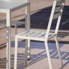 Chaise d'Extérieur en Fer Peint Blanc Perle Fabriqué en Italie 4 Pièces - Bernie Viadurini