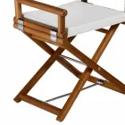 Chaise d'extérieur en bois naturel ou tissu design noir et refermable - Suzana Viadurini