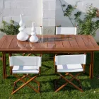 Chaise d'extérieur en bois naturel ou tissu design noir et refermable - Suzana Viadurini