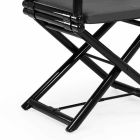 Chaise d'extérieur en bois naturel ou tissu design noir et refermable - Suzana Viadurini