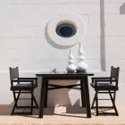 Chaise d'extérieur en bois naturel ou tissu design noir et refermable - Suzana Viadurini