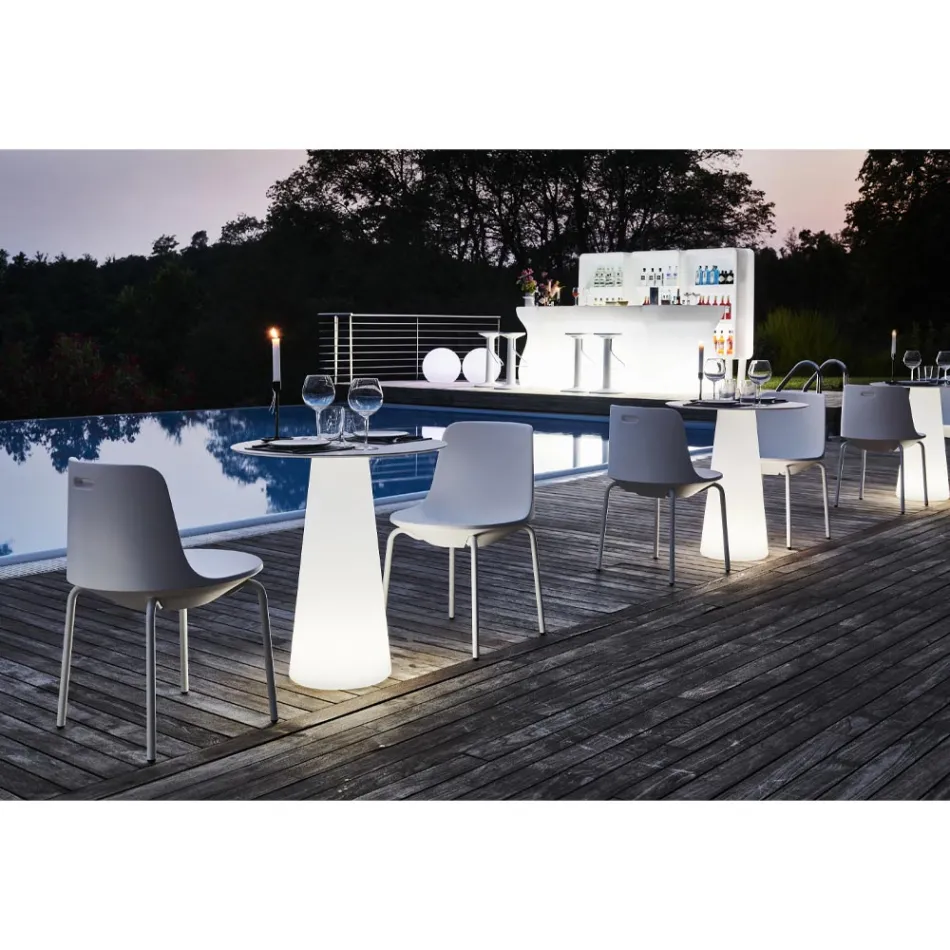 Chaise d'Extérieur en Polyéthylène et Aluminium Made in Italy 2 Pièces - Rizia Viadurini