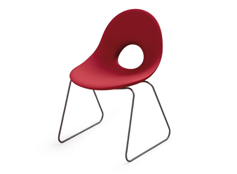 Chaise d'extérieur en polyéthylène et base en fer Made in Italy 2 pièces - Ashley Viadurini