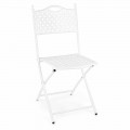 Chaise d'extérieur pliante en acier blanc finition mate, 2 pièces - Corma