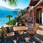 Chaise d'extérieur pliante en bois d'acacia, 2 pièces - Grima Viadurini