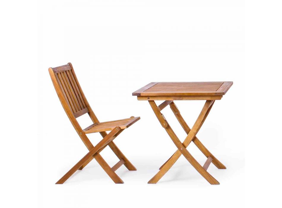 Chaise d'extérieur pliante en bois d'acacia, 2 pièces - Grima Viadurini