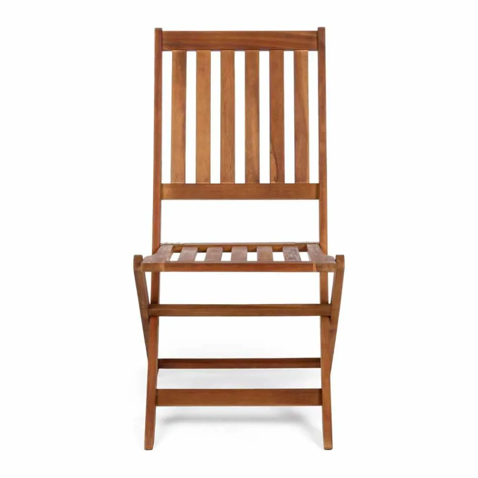 Chaise d'extérieur pliante en bois d'acacia, 2 pièces - Grima Viadurini