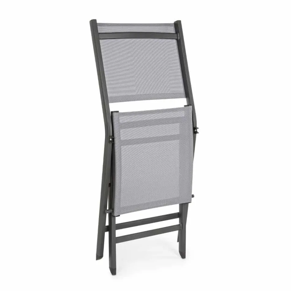 Chaise d'extérieur pliante en textilène et aluminium, 4 pièces - Holly Viadurini