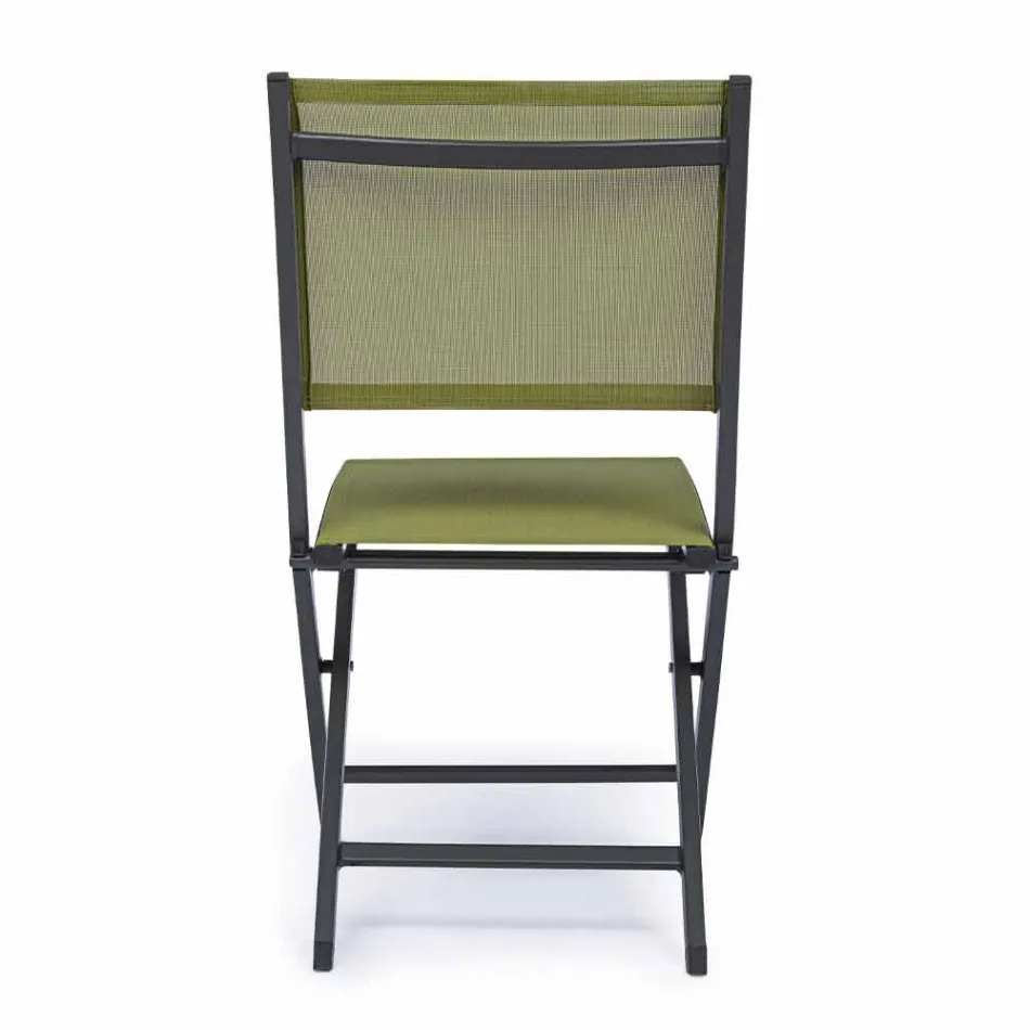 Chaise d'extérieur pliante en textilène et aluminium, 4 pièces - Holly Viadurini