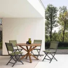 Chaise d'extérieur pliante en textilène et aluminium, 4 pièces - Holly Viadurini