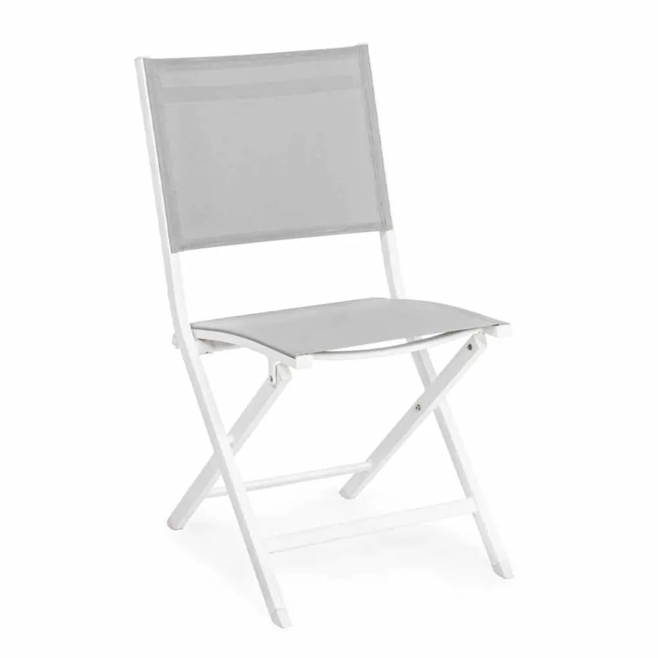 Chaise d'extérieur pliante en textilène et aluminium, 4 pièces - Holly Viadurini