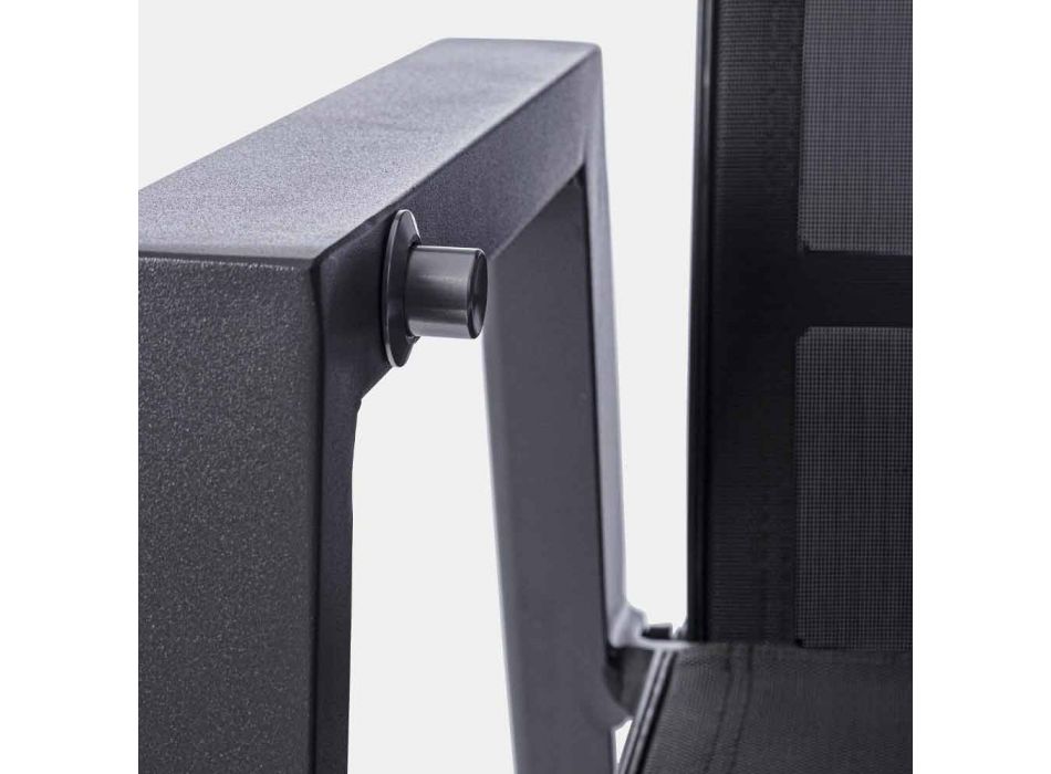 Chaise d'extérieur inclinable en textilène et aluminium, 4 pièces - Lucia Viadurini