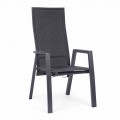 Chaise d'extérieur inclinable en textilène et aluminium, 4 pièces - Lucia