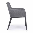 Chaise d'extérieur rembourrée en tissu avec pieds en aluminium, 4 pièces - Nia Viadurini