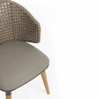 Chaise d'extérieur Tortora en bois, aluminium et tissu Homemotion - Luana Viadurini