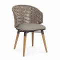 Chaise d'extérieur Tortora en bois, aluminium et tissu Homemotion - Luana