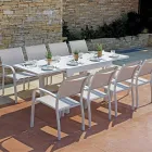 Chaise de jardin empilable en aluminium avec accoudoirs design - Gontran Viadurini