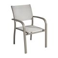 Chaise de jardin empilable en aluminium avec accoudoirs design - Gontran