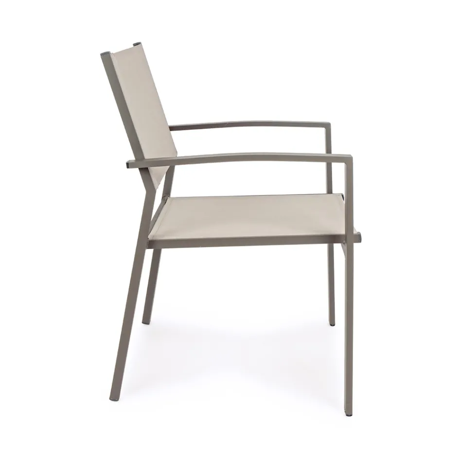 Chaise de jardin empilable en aluminium et textilène design moderne - Franz Viadurini