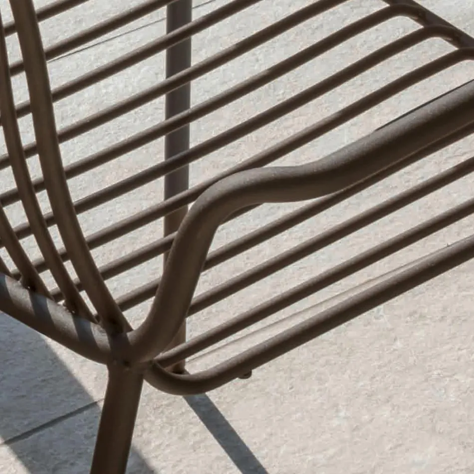 Chaise de jardin empilable en métal Made in Italy 2 pièces - Giuliana Viadurini