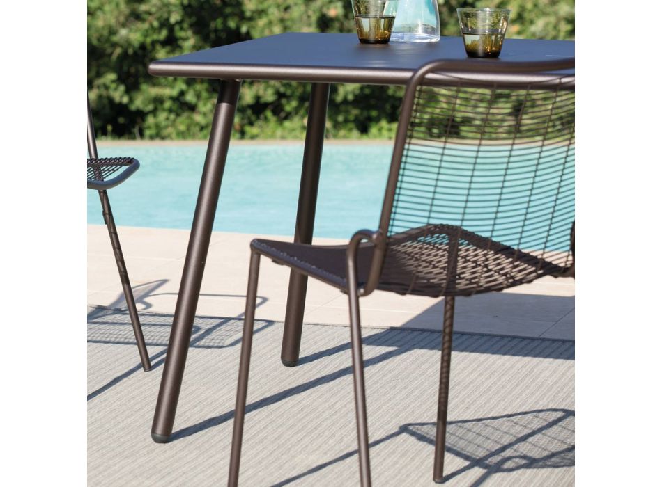 Chaise de jardin empilable en métal galvanisé Made in Italy 4 pièces - Vikas Viadurini