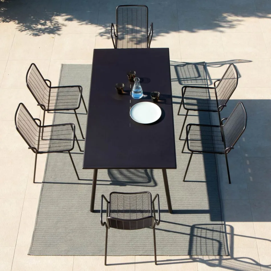 Chaise de jardin empilable en métal galvanisé Made in Italy 4 pièces - Vikas Viadurini